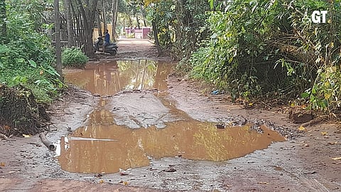 Roads in Morjim in desperate need of attention.