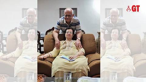 Dr Suresh Girglani, with his mother.