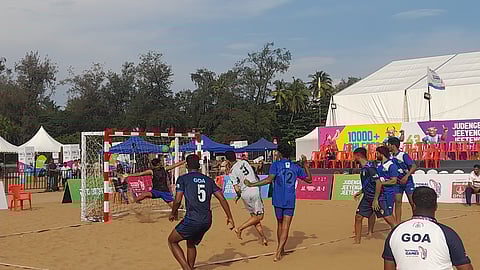 Goa strikes first against Andhra Pradesh, but the win did not suffice to qualify for the beach handball semis.