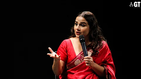 Vidya Balan makes a point during the in conversation session at IFFI 2023.