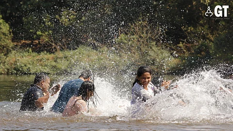 The trek allows one to enjoy the beauty of Mhadei river and also have fun by splashing water on each other.