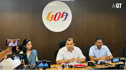 (L to R) Revati Kumar, CEO & ED, Goa Electronics Limited, Minister for Tourism Rohan Khaunte and Suneel Anchipaka, Director of Tourism.