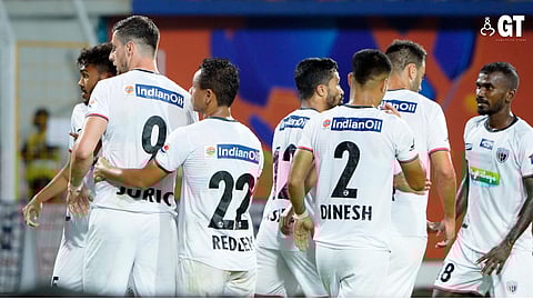 Tomi Juric slotted home the penalty to score the first goal for NorthEast United.