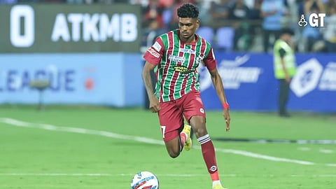 EYE ON THE BALL: Liston ready to take the field as striker for India.