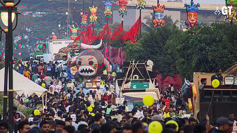 An ariel view of Panjim Carnival 2024.
