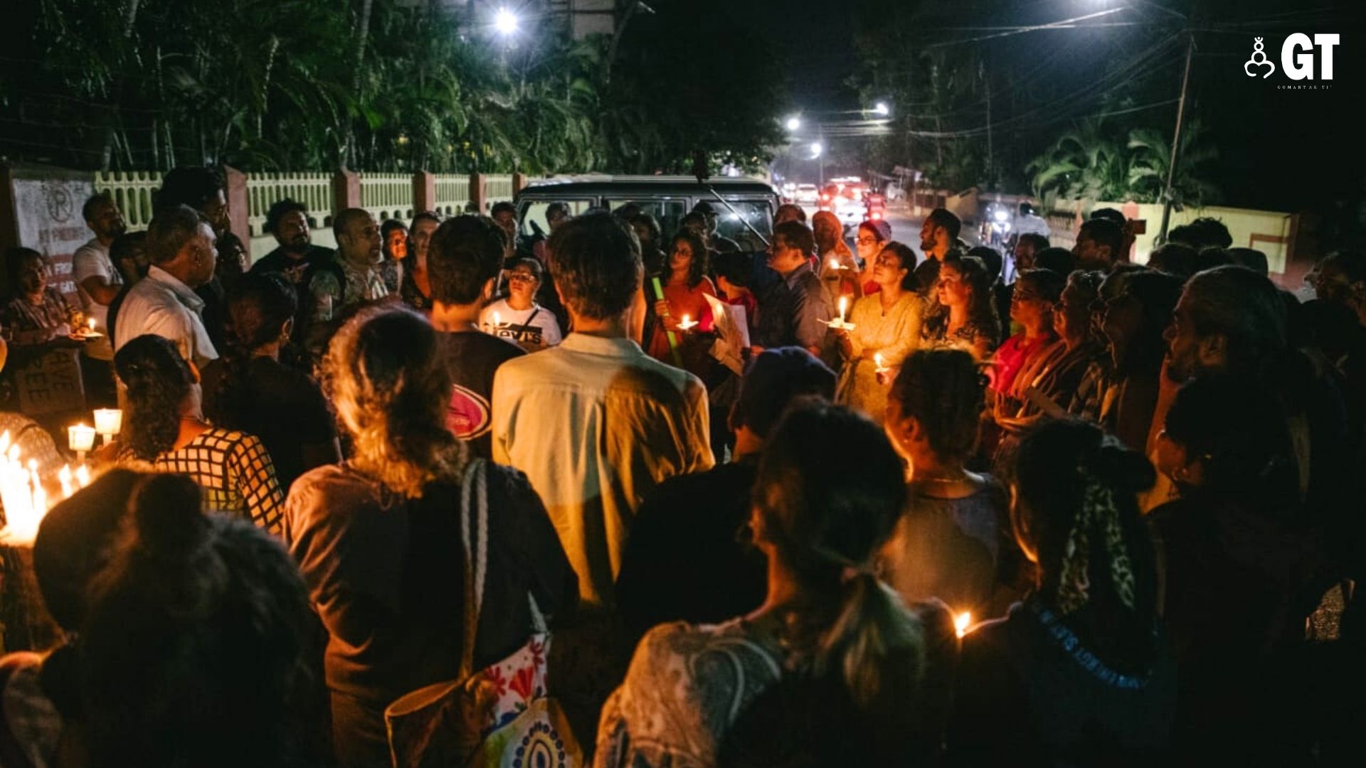 SAVE THE TREES: Candlelights that illuminated the plight of trees in Siolim.