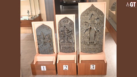 UNDERCOVER OPERATION: The three antiquities, seized from smugglers, had been on display at the Dharohar, National Museum of Customs and GST, Panjim.