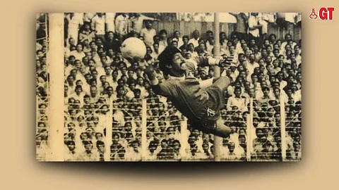 THE BEAUTIFUL GAME: Brahmanand Shankwalker dives for the ball during the Bandodkar Gold Cup, a much awaited football tournament in the 70s and 80s.