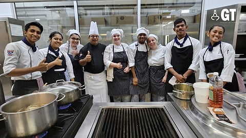 ALL SMILES: Students from the VM Salgaocar Institute of International Hospitality Education pose with chefs from Portugal.