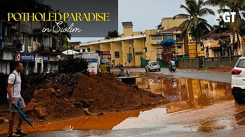 POTHOLE PARADISE: Since the road widening work began early this year, driving on Siolim roads is like manoeuvring through an obstacle course.