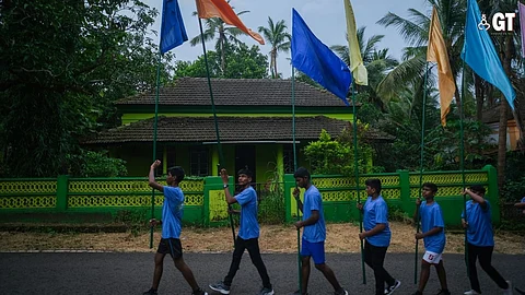 FLAGGING THE FESTIVAL: The otherwise sleepy Divar island reverberated with festive fevour as locals revelled at the Bonderam festival.
