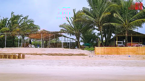 WEATHER WOES: Work on most shacks along the coast halted because of unexpected rains.