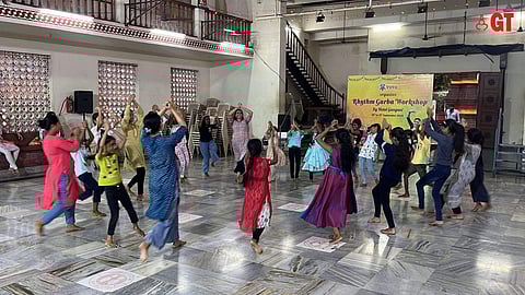 LEARNING A NEW SKILL: Goans are setting the tone for 'Navratri'.