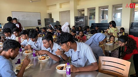 SHARING A MEAL: Over 300 students were fed delicious food at Fr Agnel Institute of Food Crafts & Culinary Science,