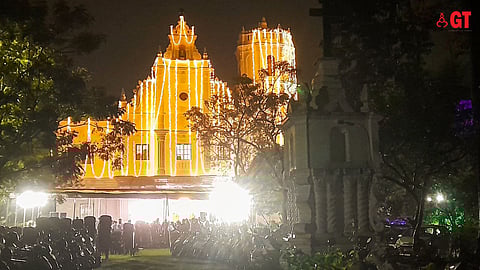 BRIGHT & BEAUTIFUL: Four hundred years of the St Francis Xavier Church in Chicalim, illuminated by the faith of the parishioners.
