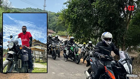 WHEELS OF ADVENTURE: Goa Motorcycle Club riders and their fearless leader, Peter Fernandes (inset picture).