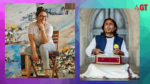 MEDLEY OF ARTISTS: L-R Artist Nidhi Sharma and santoor virtuoso Nawab Khan will grace the fellowship evening of November 15.