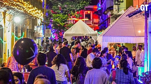 Residents celebrating 'Festa do Povo'.