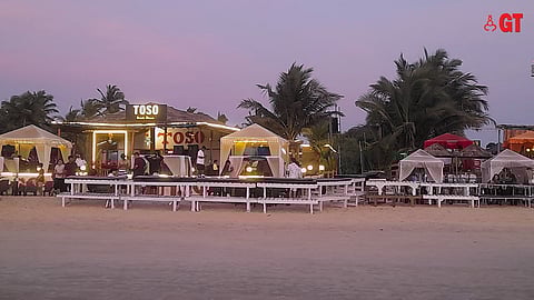 Shacks decorated for New Year's Eve celebrations in Goa.