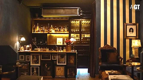 Interiors of Lou Lou cocktail bar.