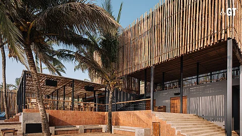 The exterior of Slow Tide shack in Anjuna.