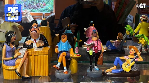 Miniature figurines from Mario Miranda's paintings.
