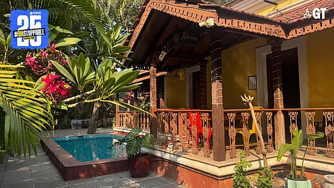 Exterior of Surya Kiran Heritage Hotel in Campal.