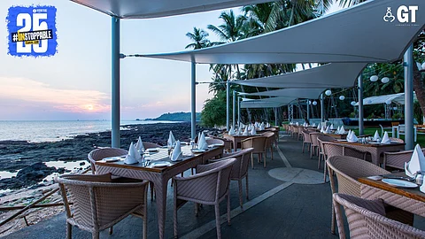 The restaurant setup of Bay15 in Dona Paula.