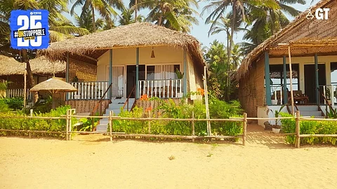 Beach huts provide a unique accommodation experience.
