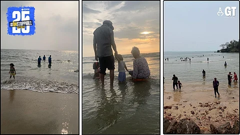 Family time on a Goan Beach