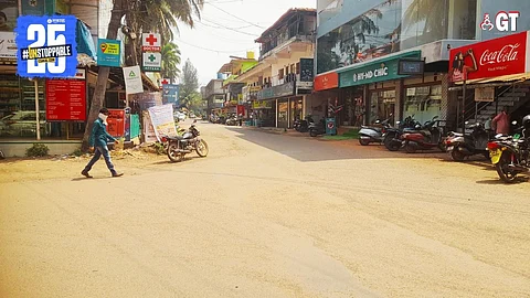 Once busy, this junction is now empty.