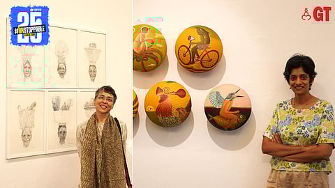 Artists Harshada Kerkar and Chaitali Morajkar.