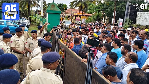 Anjuna taxi drivers protest bitterly.