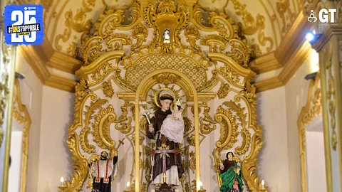 The statue of St Anthony at the church in Goa Velha, Tiswadi.