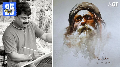 Kalidas Saterdekar has mastered watercolours.
