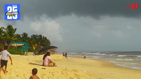Tourists love visiting Goa's beaches no matter what the weather.