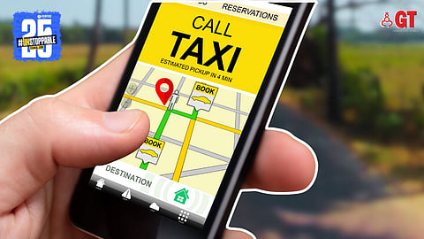 The new taxi app offers incentives to cab drivers.
