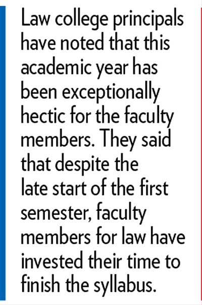 Law schools struggle to complete syllabus