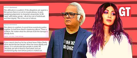 Hansal Mehta took to Twitter to extend his support to actor Shilpa Shetty Kundra (Instagram/@hansalmehta/@theshilpashetty)