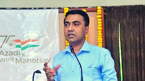 Chief Minister Pramod Sawant speaking at an event on Wednesday