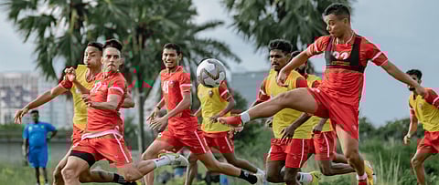 FC Goa in training before their match group match in Durand Cup