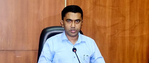 CM Pramod Sawant speaking to media post cabinet meeting on Wednesday, August 26, 2021 in Panjim