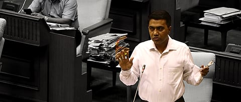 Pramod Swant speaking during the Goa monsoon assembly session on Friday, July 30, 2021