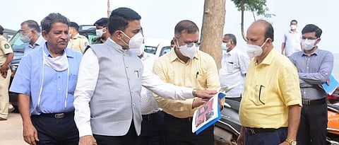 Chief Minister Pramod Sawant inspecting the restoration work of Aguada Jail complex in Goa on 5 August, 2021