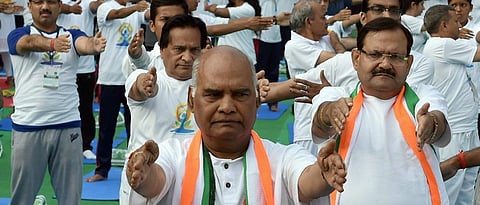 Prez candidate Kovind performs yoga in Delhi