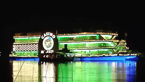 Casino are decked up on Mandovi river on Sunday on the eve of their opening in Goa