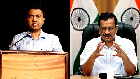 Pramod Sawant and Arvind Kejriwal (L to R)