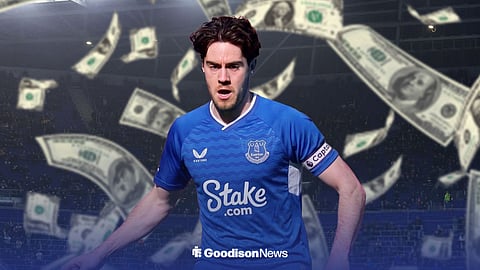 Hayden Hackney in an Everton shirt