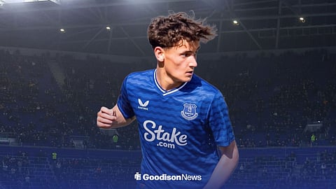 Arthur Barratt in an Everton shirt.