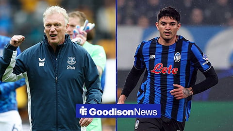 Everton target Raoul Bellanova and David Moyes in a side-by-side image